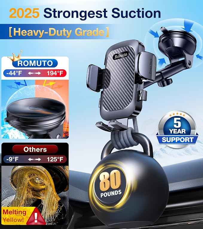 Phone Holders for Your Car【2025 Upgraded 3 Base in 1】Car Phone Holder Mount - Image 4
