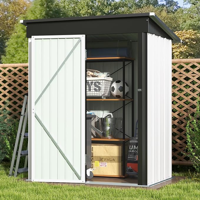 Patiowell 5x3 FT Outdoor Storage Shed, Garden Tool Shed - Image 3