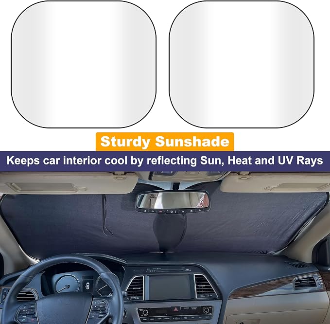 EcoNour Car Windshield Sun Shade Foldable | Front Windshield Shade - Image 2