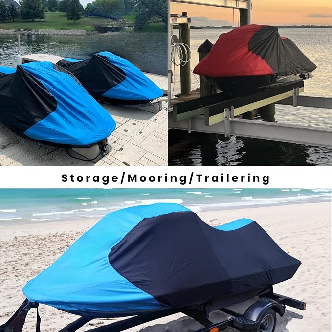 Trailerable Jet Ski Cover, Waterproof Marine Grade 600D Heavy Duty Polyester - Image 6