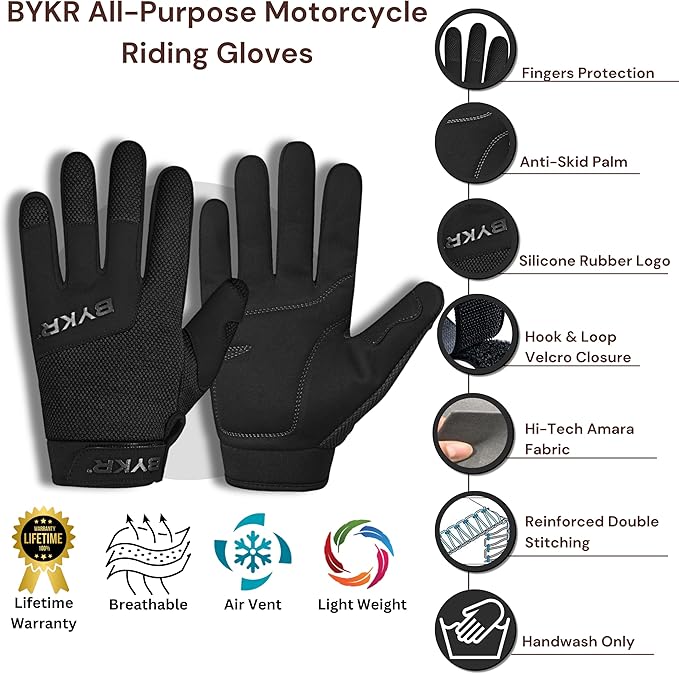 BYKR All-Weather Motorcycle Gloves - Image 5
