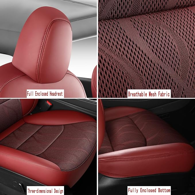 Tesla Model Y Seat Cover Full Set, Faux Leather Tesla Car Seat Cover, Perfect - Image 7