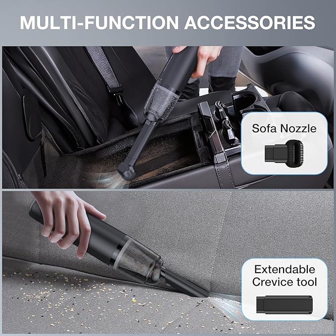 Car Handheld Vacuum Cordless 13000 PA Suction Power, Portable Mini Vacuum - Image 2
