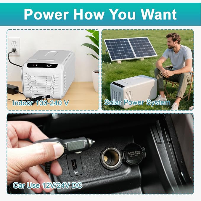 Eeivess 12 Volt Refrigerator, 16QT Portable Freezer Compressor Cooler, 12/24V - Image 3