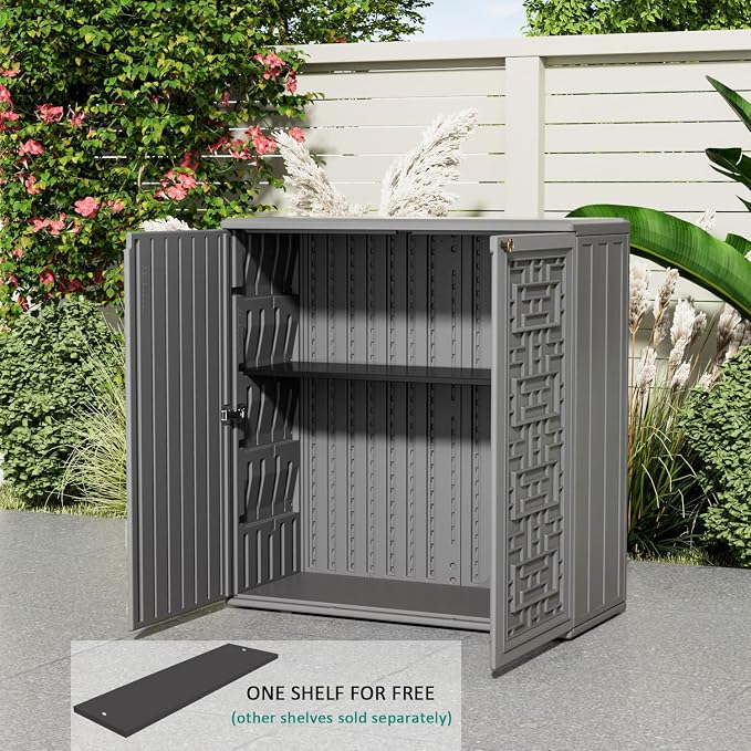 KINYING Outdoor Storage Cabinet Waterproof, Resin 60 Gallon Deck Box - Image 4