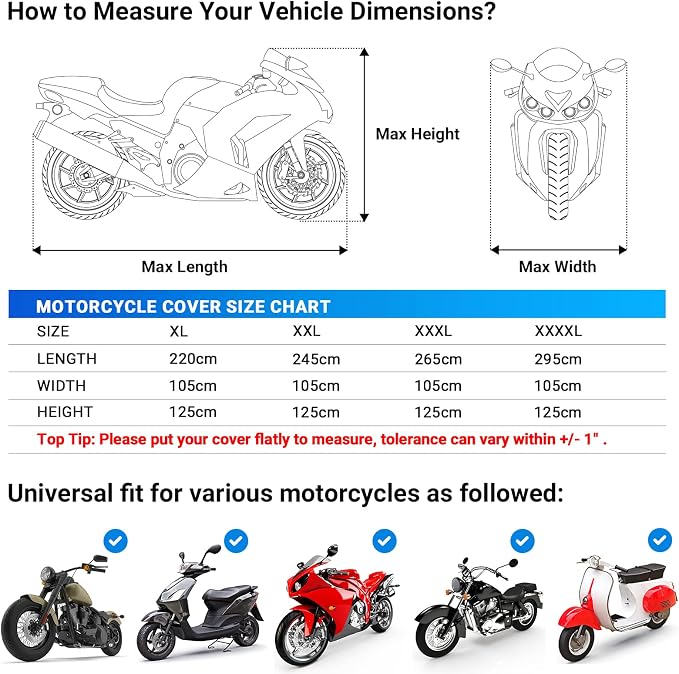 Favoto Motorcycle Cover Waterproof Outdoor - Image 5