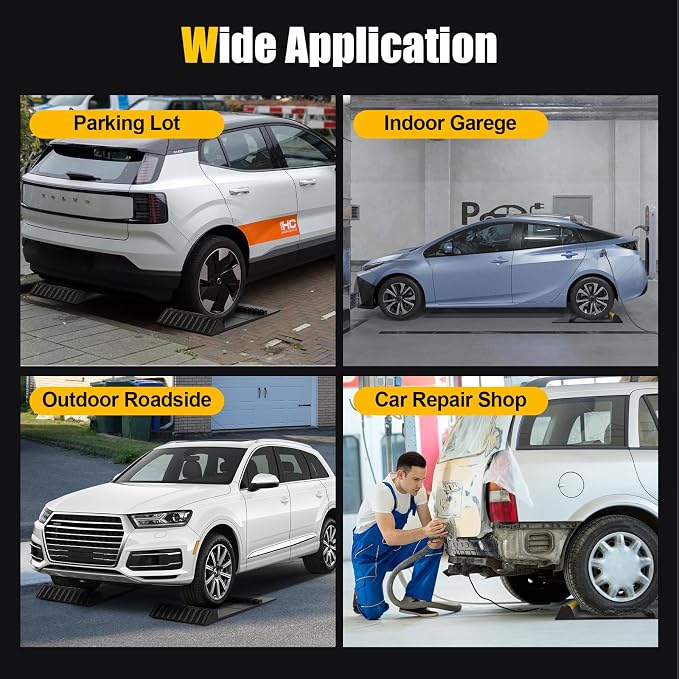 Rubber Garage Parking Mat 17.6 * 23.6 * 2.8" Heavy Duty Wheel Stoppers - Image 6