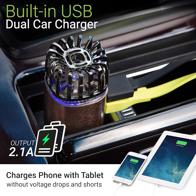 Car Air Purifier Ionizer - 12V Plug-in Ionic Anti-Microbial Car Deodorizer - - Image 4
