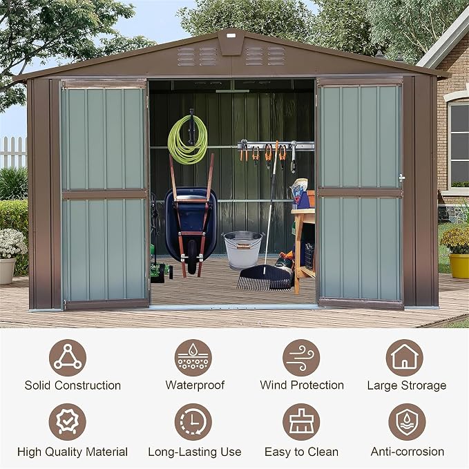 IKERY Metal Storage Shed 10' x 8' - Image 5