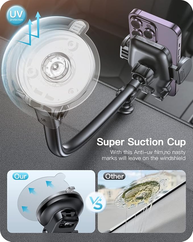APPS2Car Car Phone Holder Mount Gooseneck Dashboard Windshield Suction Cup - Image 5