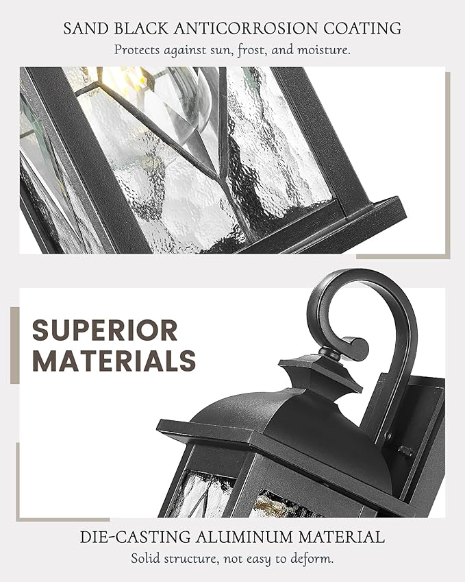 FEMILA Outdoor Wall Light Fixture, 1-Light Exterior Waterproof Wall Sconce - Image 3
