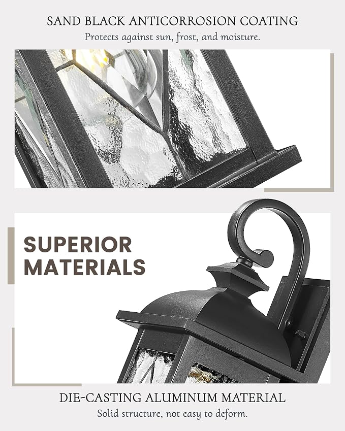 FEMILA 15" Exterior Wall Sconce, Anti-Rust Matte Black Finish - Image 2