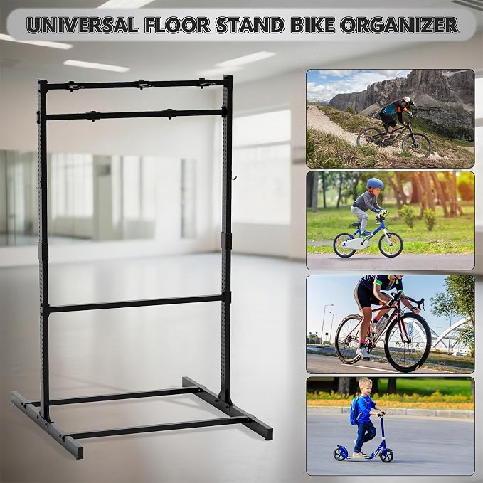 Freestanding Bike Storage Rack, Heavy-Duty Steel Vertical Bike Rack - Image 7