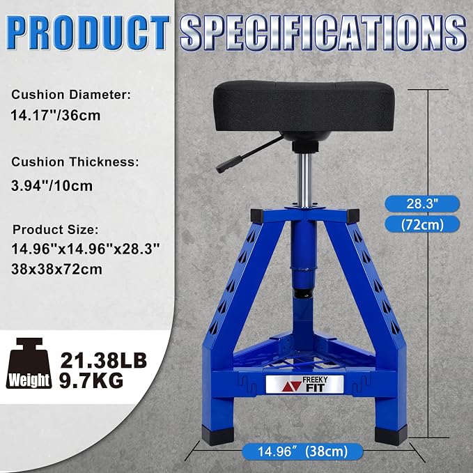 Adjustable Shop Stool, Garage Mechanic Stool Chair, Work Seat - Image 9
