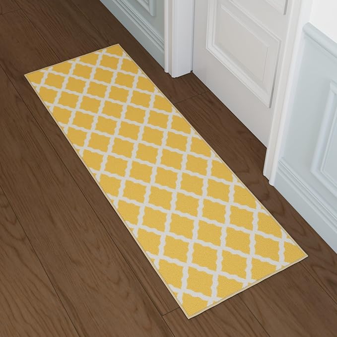 Ottomanson Hallway Runner Rug 2'2" x 6' Non Slip Trellis Area Rugs Easy to - Image 9