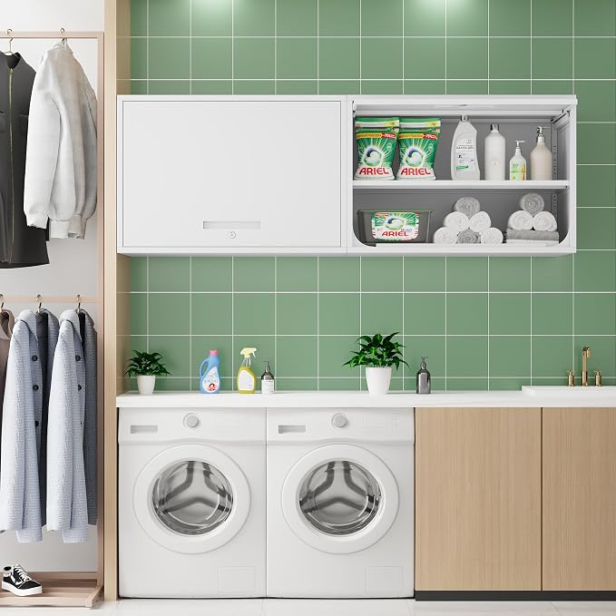Metal Storage Cabinet White Wall Cabinets - Image 5