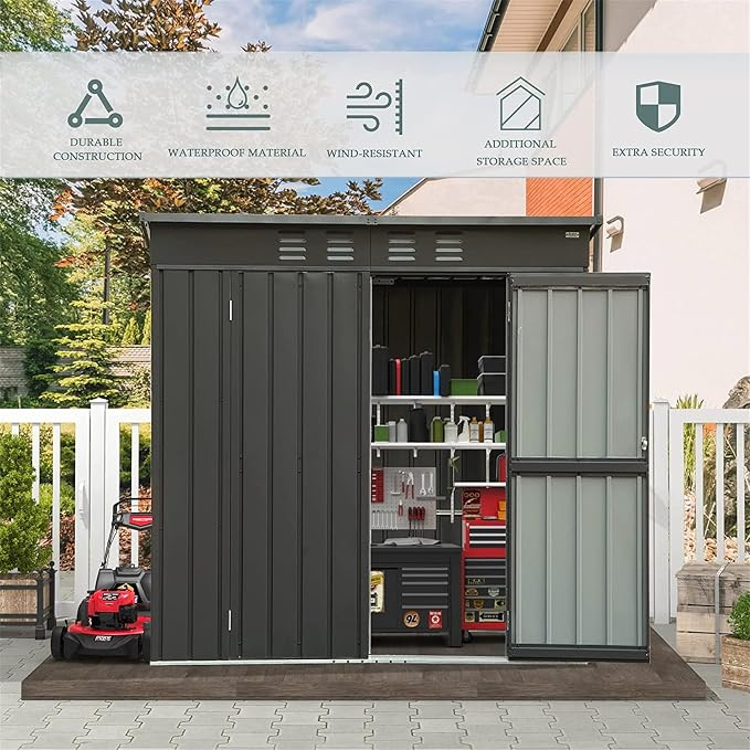 IKERY Galvanized Steel Garden Shed - Image 2
