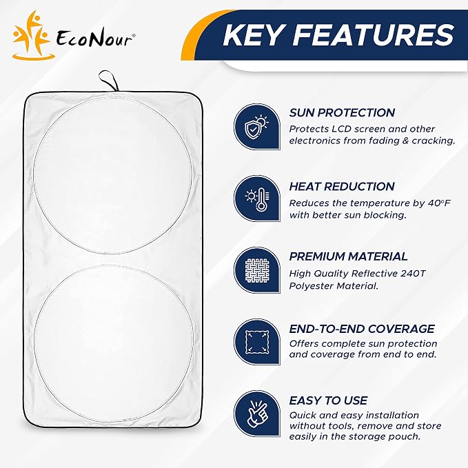 EcoNour Foldable Sunshade for Car Windshield | Dashboard Shield for Your - Image 8