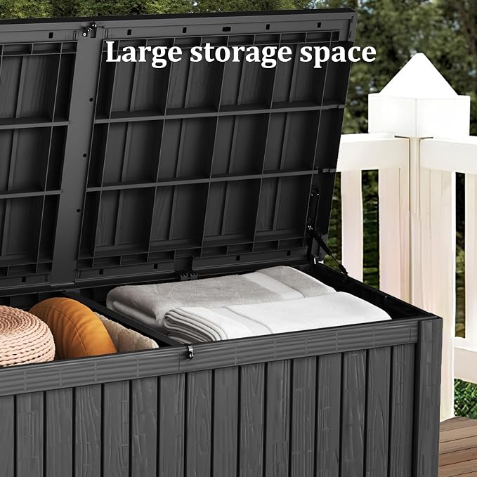 180 Gallon Lockable Resin Deck Box, Waterproof & UV-Resistant Outdoor Storage - Image 6