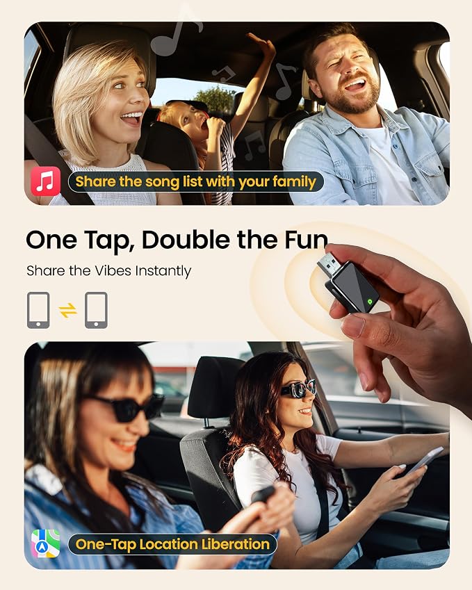 Wireless CarPlay Adapter, One Click Multi Device Switching Seamless Connection - Image 2