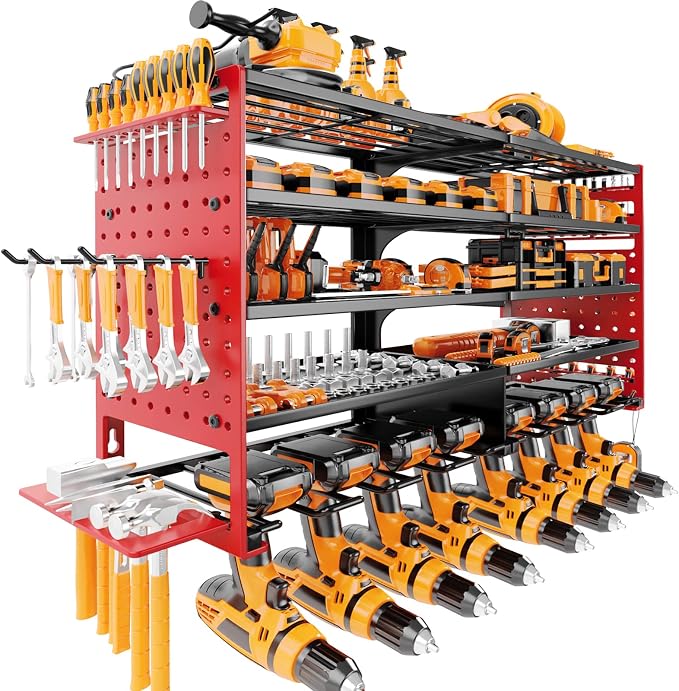 5 Layers Power Tool Organizer Wall Mount, Cordless Tool Storage Rack Holder by DAYSUP