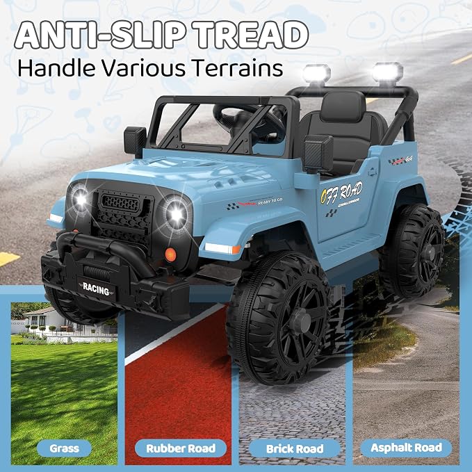 12V Ride On Truck Car with Remote Control, Kids Electric Vehicles with - Image 7