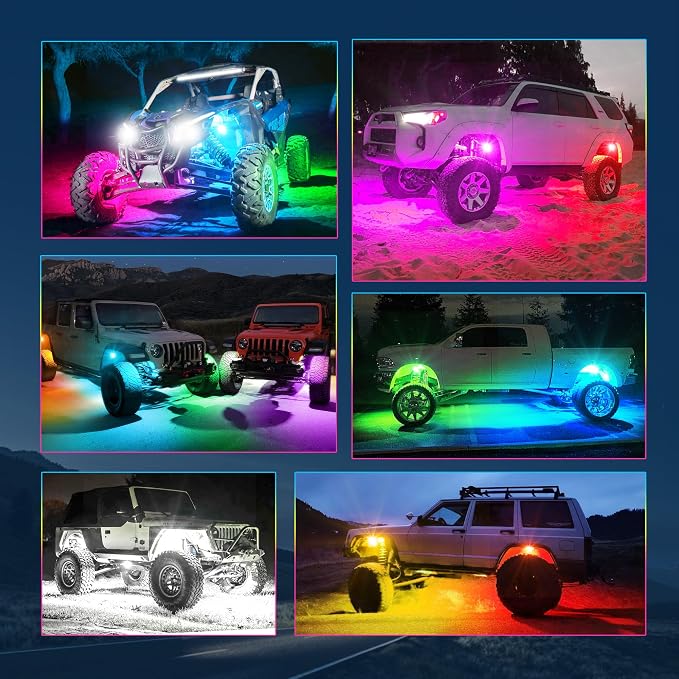 MICTUNING 2025 1000% Bright Q1 MAX RGB+IC Rock Lights, 8 Pods Chasing - Image 7