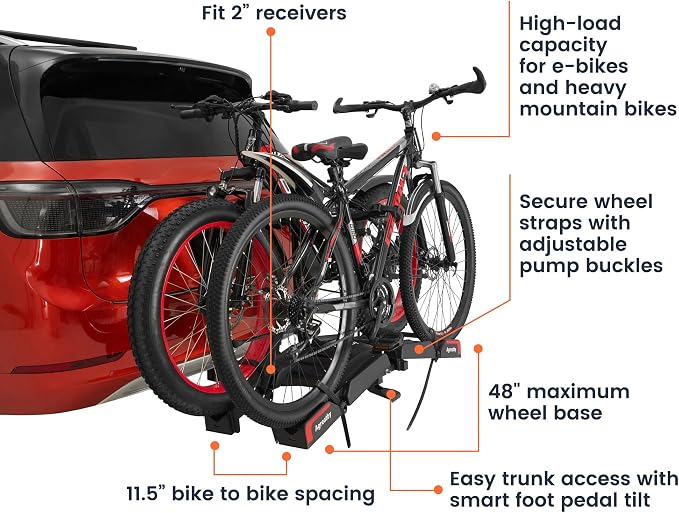 2-Bike Hitch Bike Rack with Ramp - Image 6