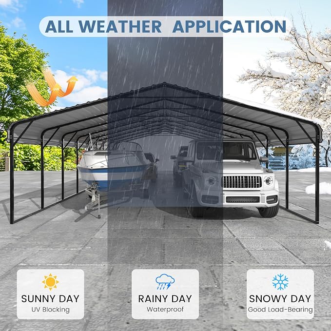 EROMMY 20x40 FT Metal Carport, Heavy Duty Carports - Image 5
