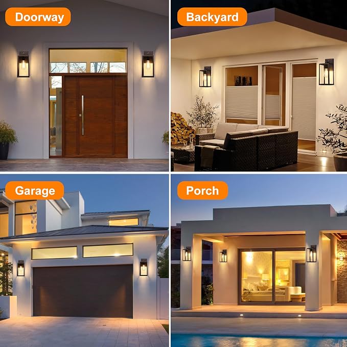PARTPHONER Dusk to Dawn Porch Light Fixtures, Sensor Wall Lantern, Waterproof - Image 7