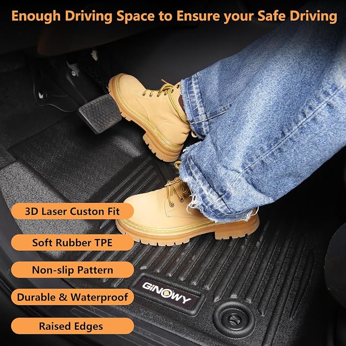 GINOWY- Floor Mats for Kia Seltos 2020-2024 2025, TPE All Weather Protection - Image 2