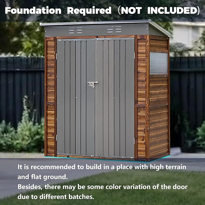 MyVoice 3x5 FT Wooden Outdoor Storage Shed - Image 8