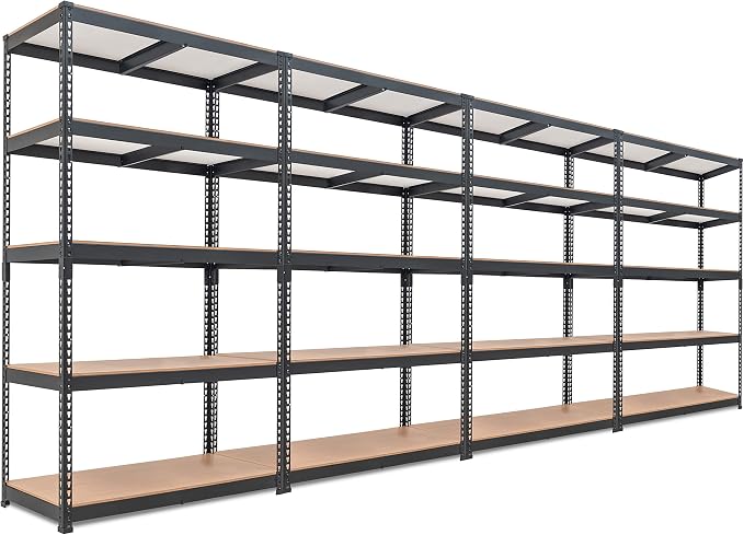 HOMEDANT 5-Tier Laminated Boltless Heavy Duty Metal Shelving Unit Adjustable by TheBestOrganizingSolution