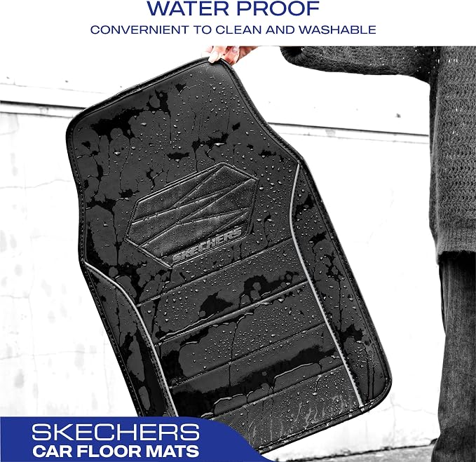 Skechers Memory Foam Car Mats, Leather Piping Floor Mats - Image 5