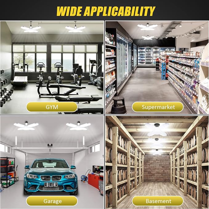 LED Garage Lights 4 Pack, 80W LED Shop Light - Image 7