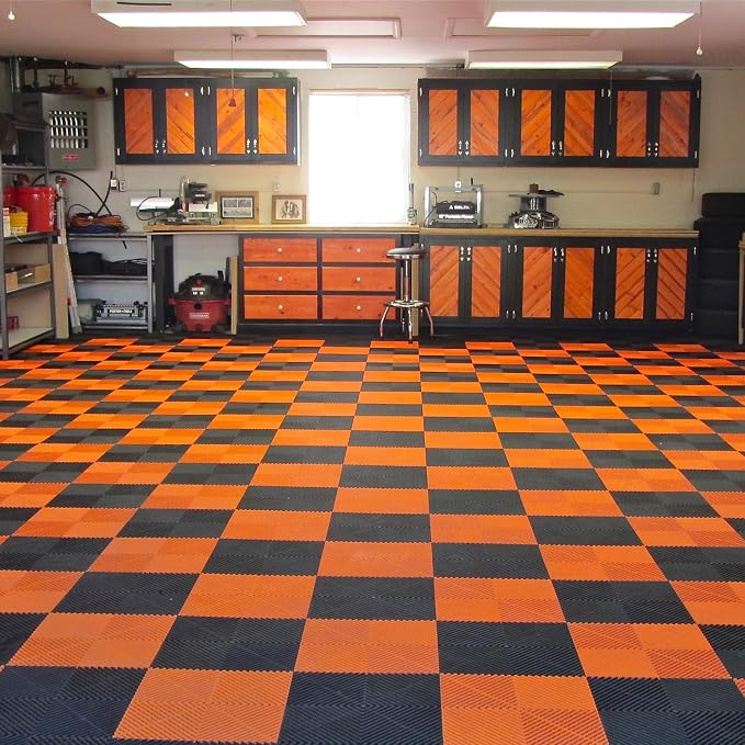 15.7"x15.7" Garage Flooring Tiles, Non-Slip Interlocking Plastic Garage Floor - Image 3