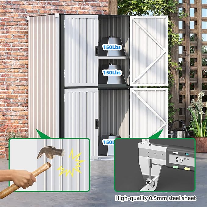 AECOJOY Outdoor Storage Cabinet, Outdoor Cabinets Waterproof - Image 5