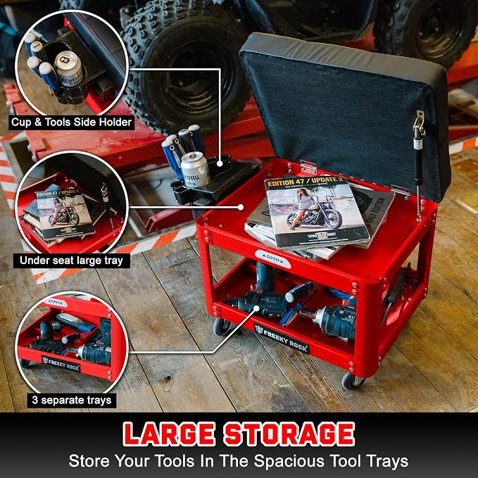 Rolling Mechanic Shop Stool - Image 5