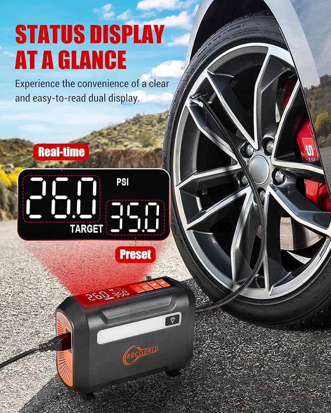 R8 Tire Inflator Portable Air Compressor, DC 12V Air Compressor - Image 3