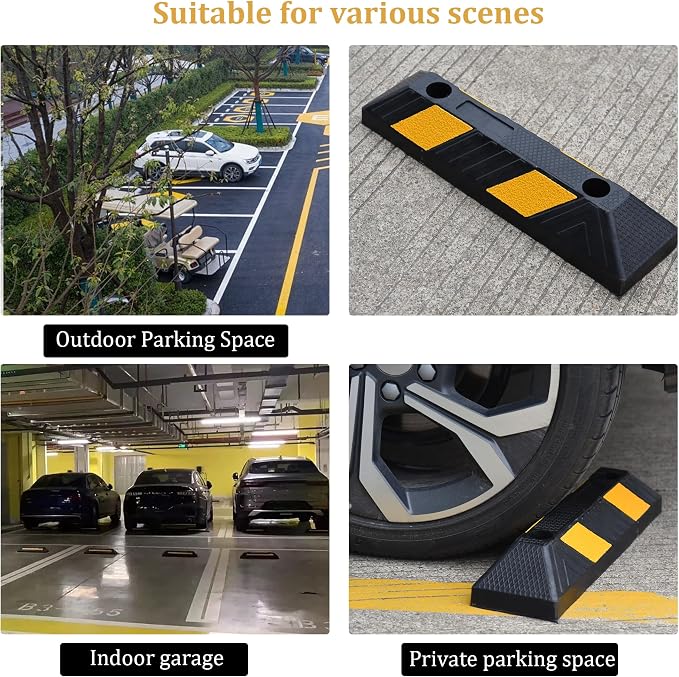 OrangeStar 21" Rubber Parking Curbs, Heavy Duty Garage Floor Wheel Stopper - Image 7
