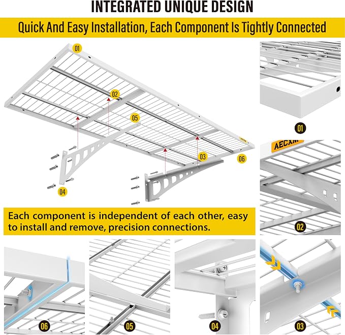 1.64x4ft 2Pack Wire Shelving Unit Heavy Duty Garage Storage Shelves Wall - Image 5