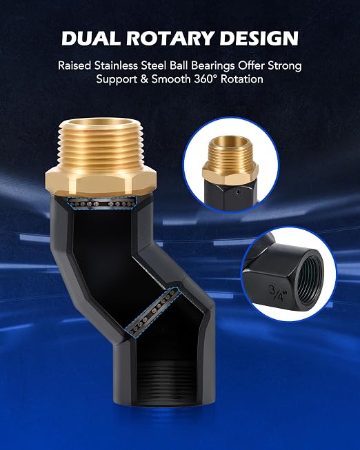 Orion Motor Tech 2pcs 3/4" NPT Fuel Hose Nozzle Swivel Kit - Image 4