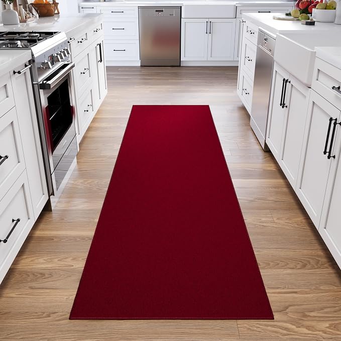Ottomanson Hallway Runner Rug 2'7" x 9'10" Non Slip Solid Area Rugs Easy to - Image 9