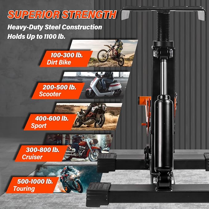 Adjustable Dirt Bike Stand & Powersport Jack 1000LBS Capacity, Heavy Duty - Image 5