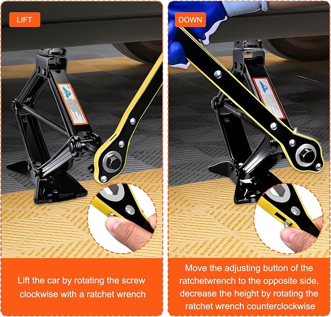 Scissor Jack, High-Strength Car Jack and Stand Kit - Image 4