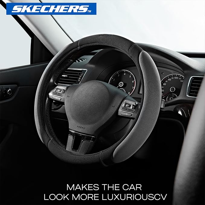 Skechers Steering Wheel Cover, 14.5-15 Inch Universal Memory Foam Car Steering - Image 3