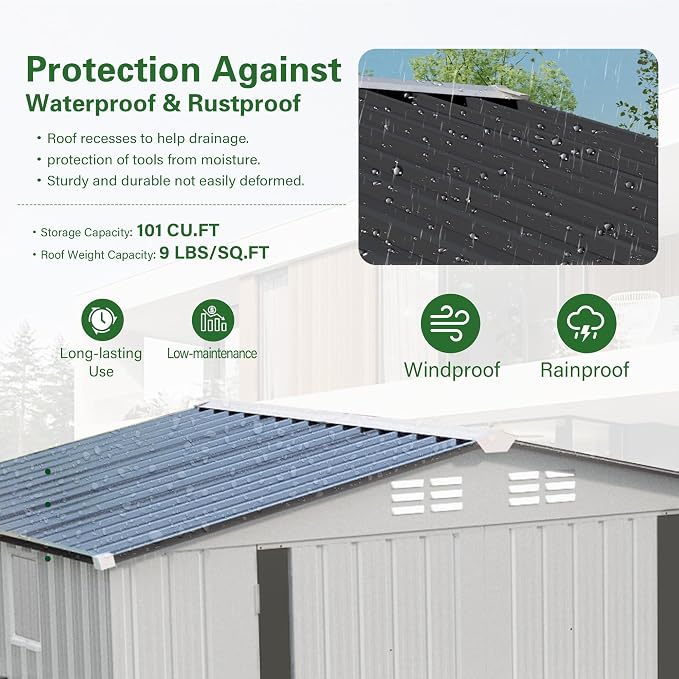 ARMSET 6x3.5 FT Metal Outdoor Storage Shed - Image 5