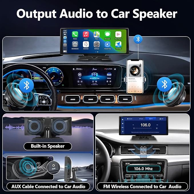 Portable Carplay Screen for Car, 9.28" HD Carplay and Android Auto Screen - Image 4