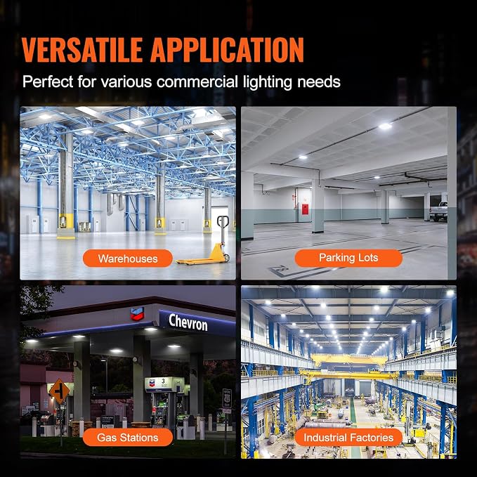 VEVOR 4 Pack LED Canopy Lights, 8800LM 5000K Daylight Commercial Industrial - Image 5