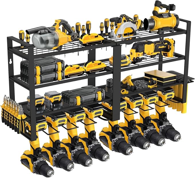Power Tool Organizer Wall Mount, 4 Layer Heavy Duty Metal Power Tool Storage by JSYONII